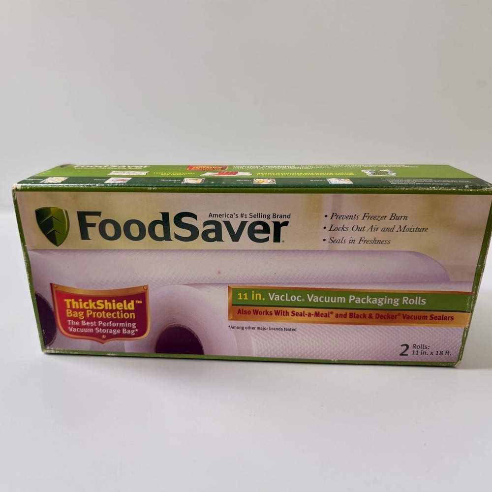 FoodSaver 11 inch VacLoc Vacuum Packaging Rolls 2 Pack 18ft Each ThickShield